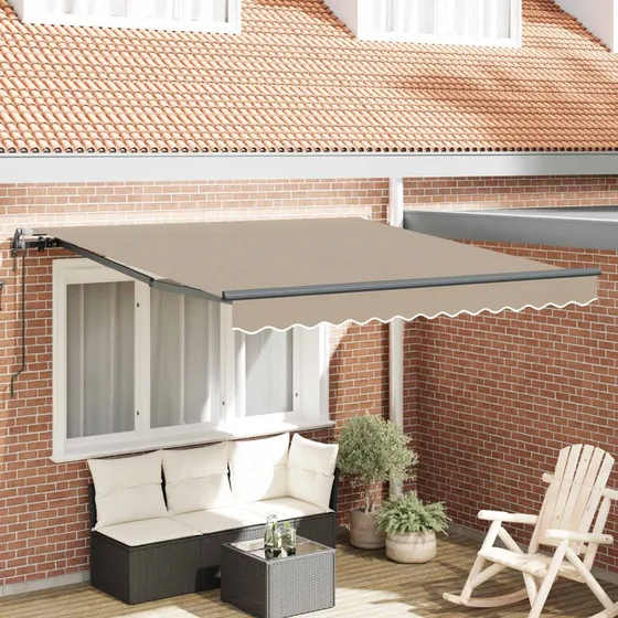 vidaXL Utrækkelig Markise Beige 300 x 250 cm Stof & Aluminium