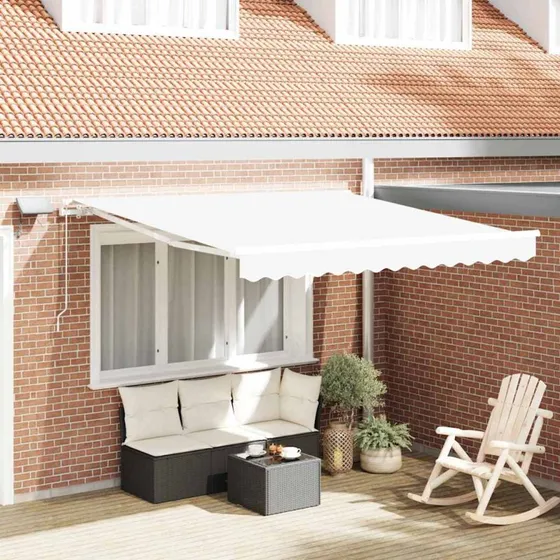 vidaXL Utrækkelig Markise Hvid 300 x 250 cm