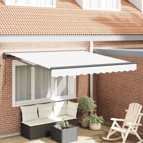 vidaXL Markiseramme Hvid 300x250 cm med PU-belægning