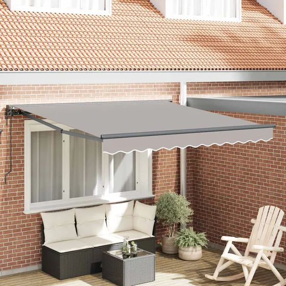 vidaXL Markiseramme Lysegrå 300x250 cm med PU-belægning