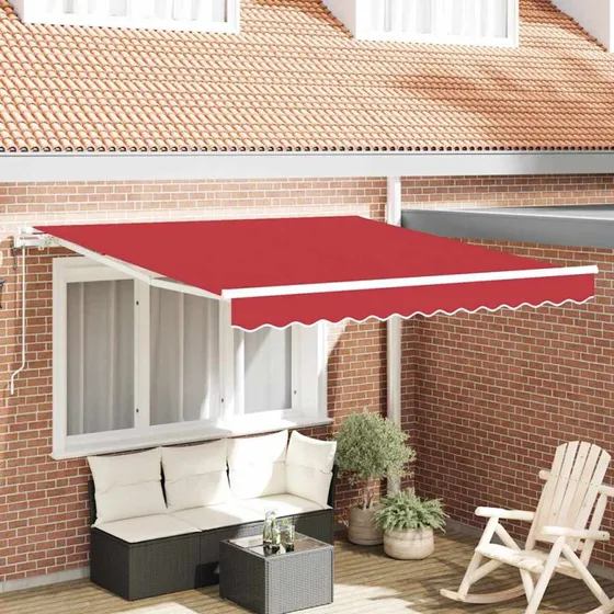 vidaXL Elektrisk Utrækkelig Markise Rød 300 x 250 cm