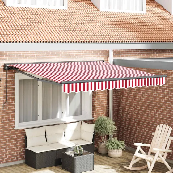 vidaXL Markiseramme Rød og Hvid 350x250 cm