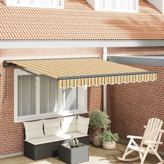 vidaXL Markiseramme 350x250 cm Gul/Grå med PU-belægning