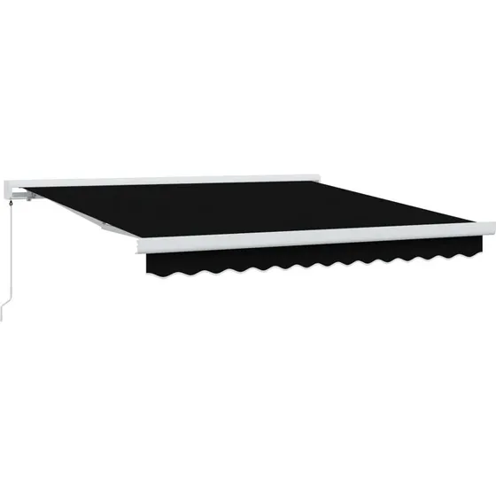 vidaXL Utrækkelig Markise Sort 350 x 250 cm Stof & Metal