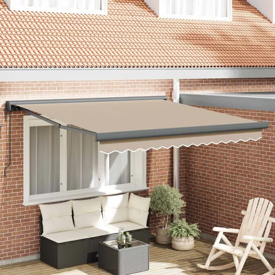 vidaXL Markise Beige 350 x 250 cm Polyester & Aluminium