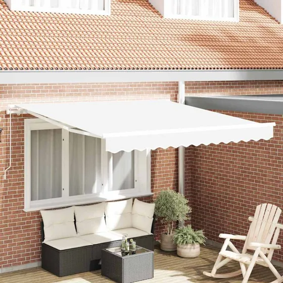 vidaXL Utrækkelig Markise Hvid 350 x 250 cm