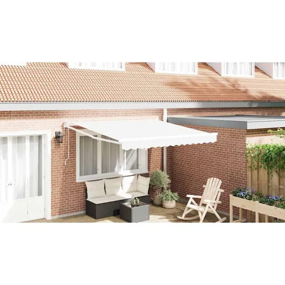 vidaXL Utrækkelig Markise Hvid 350 x 250 cm
