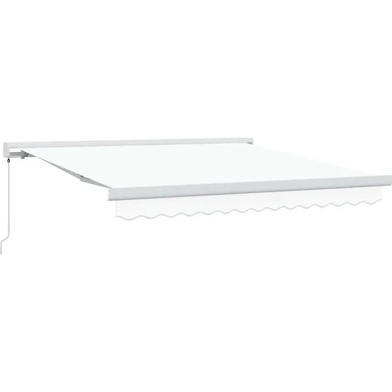 vidaXL Utrækkelig Markise Hvid 350 x 250 cm Stof og Metal