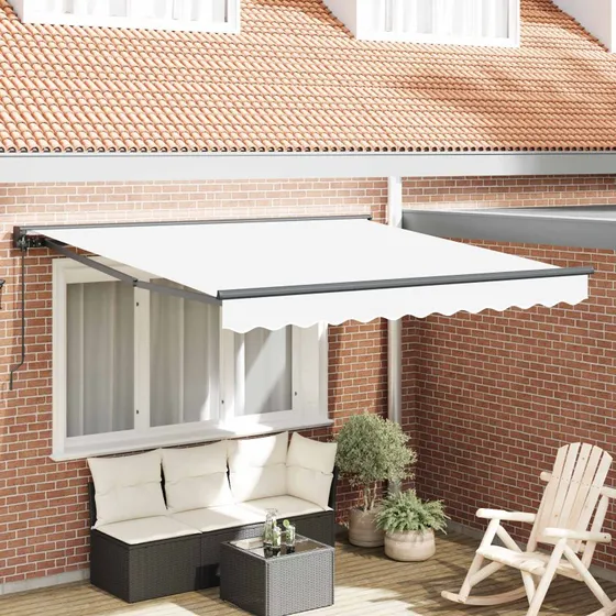 vidaXL Markise Hvid 3,5 x 2,5 m med PU-belægning