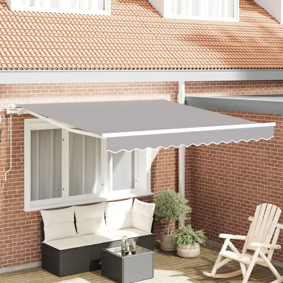 Udtrækkelig Markise 350 x 250 cm Lysegrå