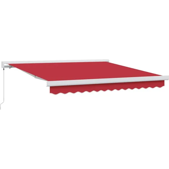 vidaXL Utrækkelig Markise Rød 350 x 250 cm Stof & Metal