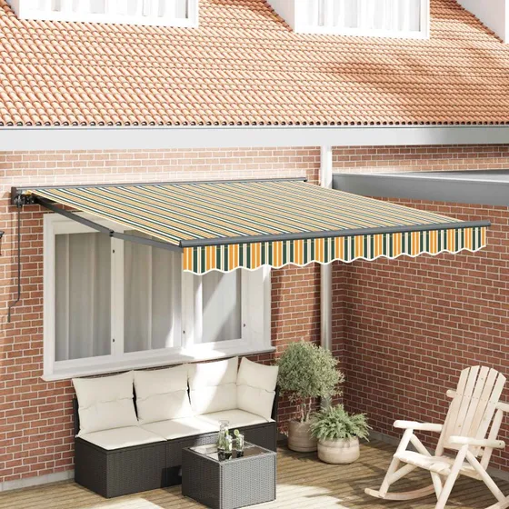 vidaXL Markiseramme Grøn og Gul 350x250 cm