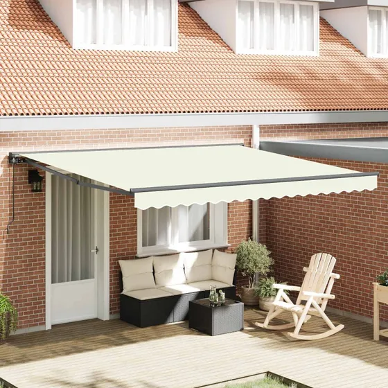 vidaXL Markiseramme Creme 400×300 cm med PU-belægning