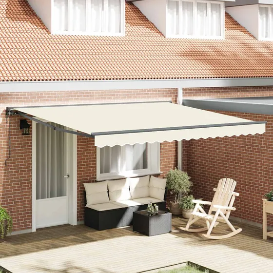 vidaXL Markiseramme Creme 400x300 cm med PU-belægning
