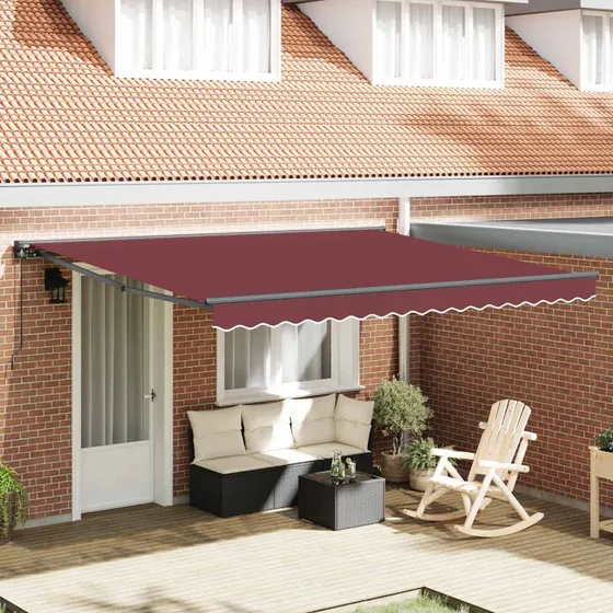 vidaXL Markiseramme Bordeaux 400x300 cm med PU-belægning