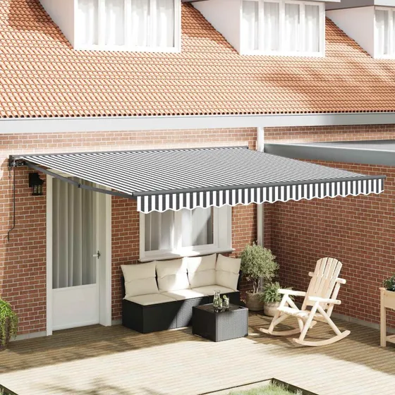 vidaXL Markise 400x300 cm Anthracit/Hvid