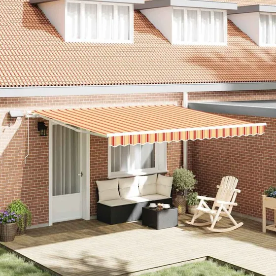 vidaXL Utrækkelig Markise 400×300 cm Gul/Orange