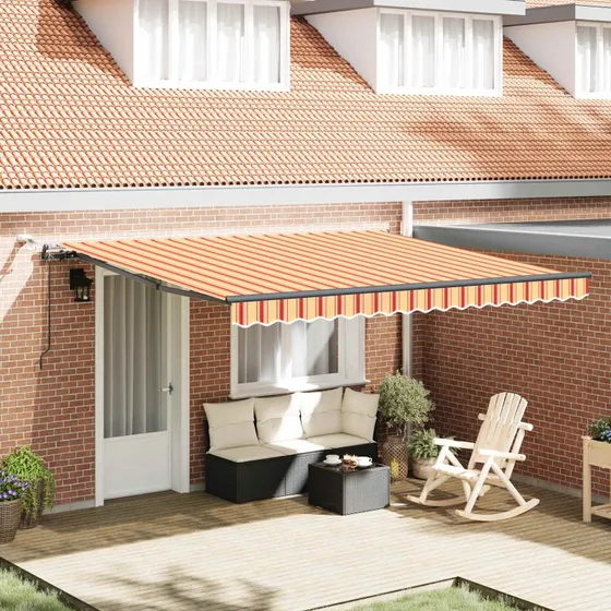 vidaXL Markise 400x300 cm Gul/Orange Polyester