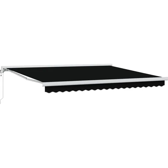 vidaXL Utrækkelig Markise Sort 400×300 cm Stof og Metal