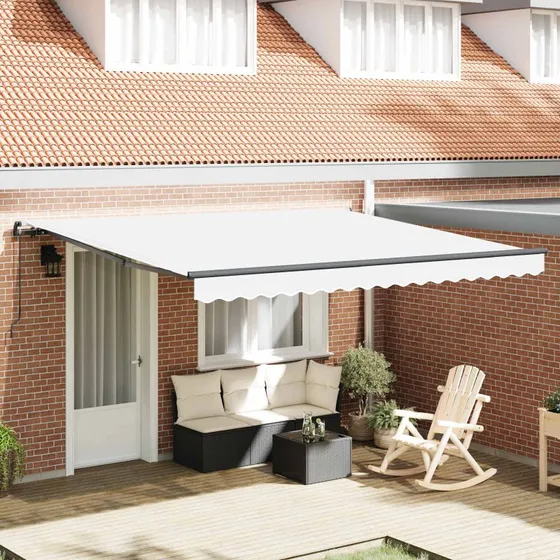 vidaXL Utrækkelig Markise Hvid 400×300 cm