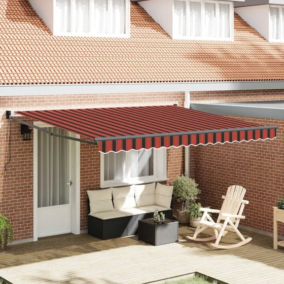 vidaXL Elektrisk Utrækkelig Markise 400 × 350 cm Gul og Orange