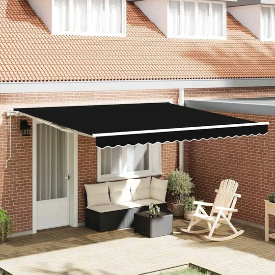 vidaXL Elektrisk Utrækkelig Markise 400×350 cm Sort