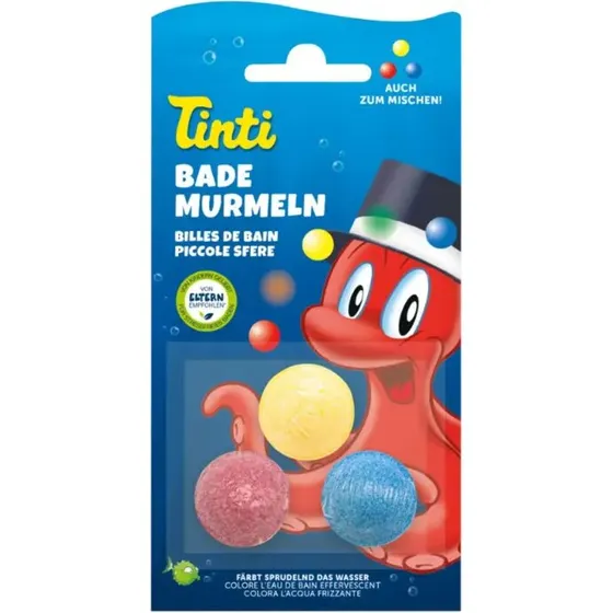 Tinti marmorkugler 3 stk – farverige badebomber til børn