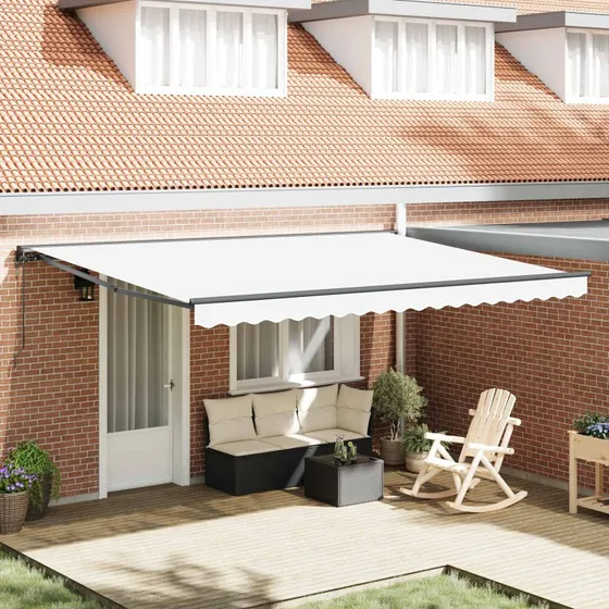 vidaXL Markise Hvid 450x300 cm med PU-belægning