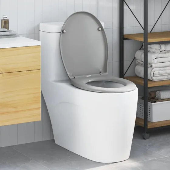 vidaXL Toiletbræt Grå 47 x 37 x 4 cm Duroplast