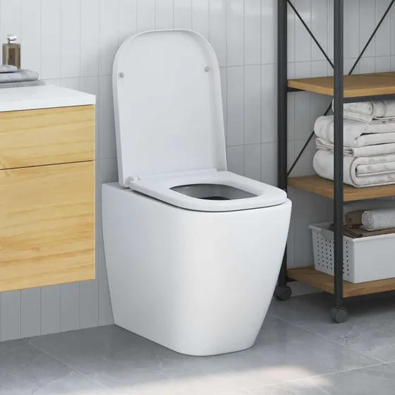 vidaXL Toiletbræt Hvid 47,5 x 35 cm Duroplast, Hurtig Udløsning