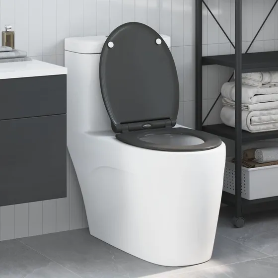 vidaXL Toiletbræt Antracit 47 x 37,5 cm Duroplast