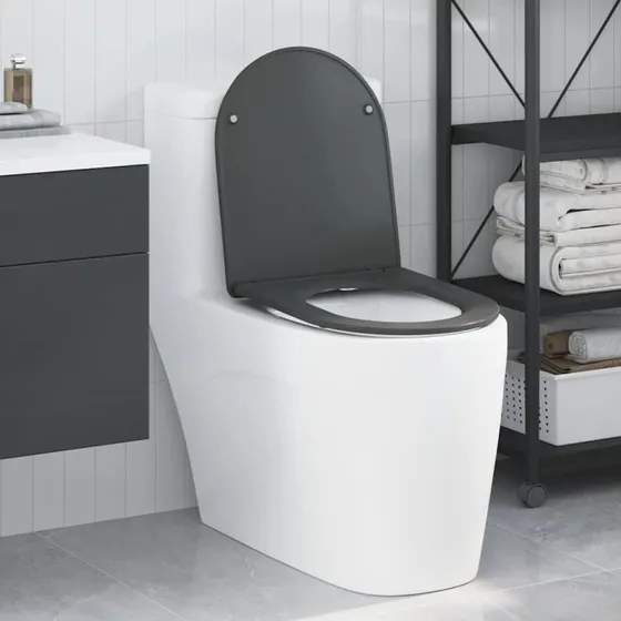 vidaXL Toiletbræt Antracit 47 x 36 x 3,4 cm Duroplast