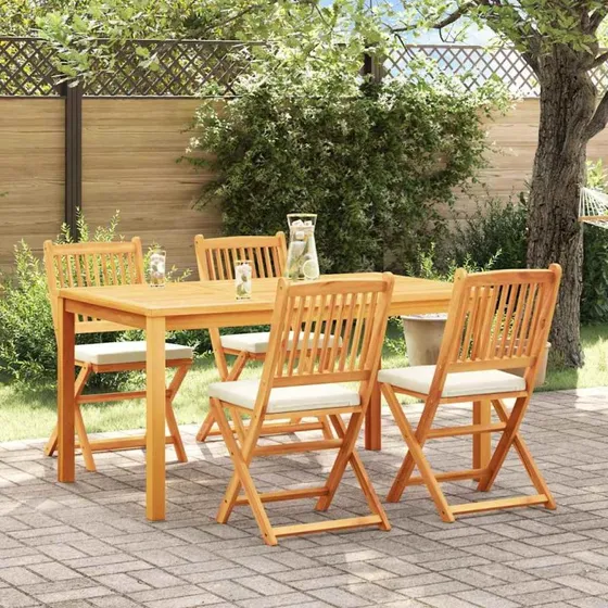 vidaXL Sammenklappelig Havestol 4 stk Hvid 49 x 57.5 x 92 cm