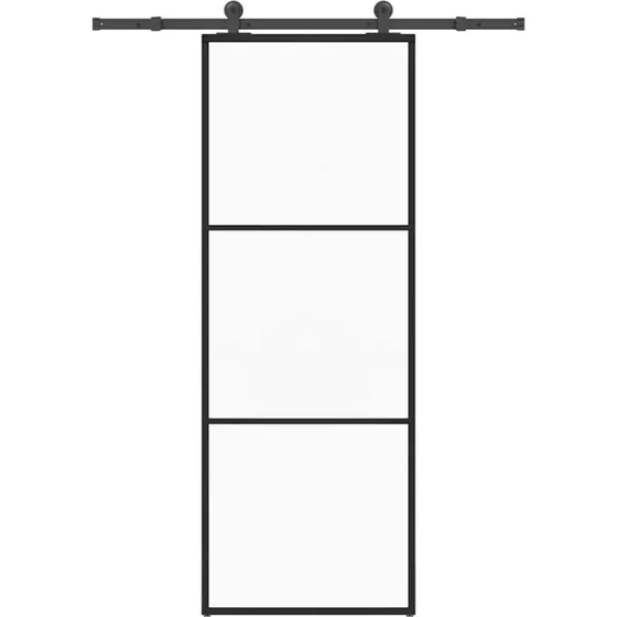 vidaXL Skydedør 76x205 cm med sikkerhedsglas og aluminiumsramme