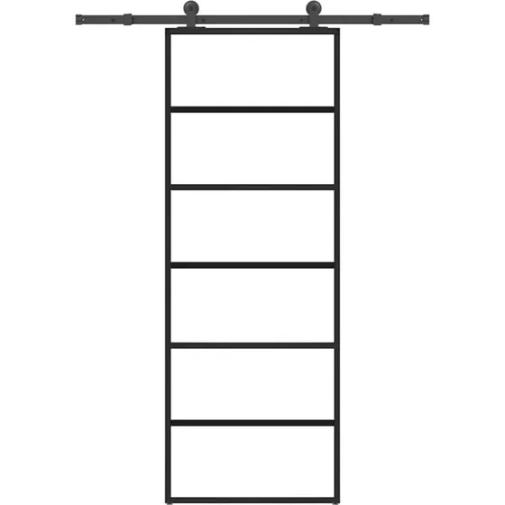 vidaXL Skydedør 76x205 cm med sikkerhedsglas og aluminiumsramme