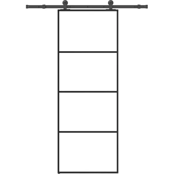 vidaXL Skydedør 76x205 cm med sikkerhedsglas og aluminiumsramme