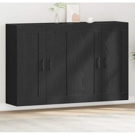 vidaXL Væghængt Skab 2 Del 69,5 x 34 x 90 cm Sort Eg