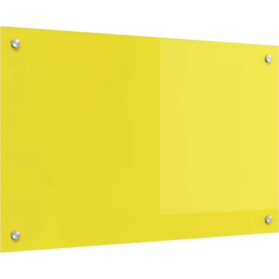 vidaXL Køkkenbacksplash Gul 80x50 cm hærdet glas