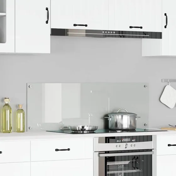 vidaXL Køkkenbacksplash Transparent 120 x 40 cm hærdet glas