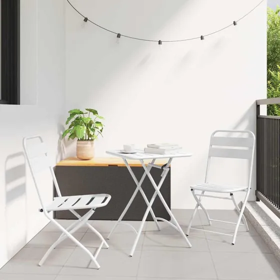 vidaXL Have sammenslåelig stol 2 stk Hvid 42 x 52 x 82 cm
