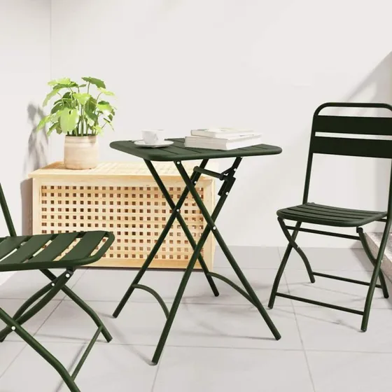 vidaXL Bistrobord Mørkegrøn 55x55x72,5 cm Pulverlakeret Stål