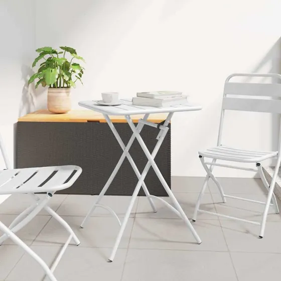 vidaXL Bistrobord Hvid 55x55x72,5 cm Pulverlakeret Stål