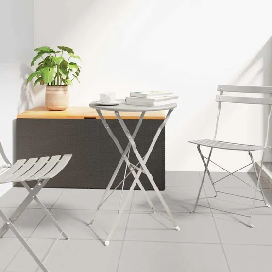 vidaXL Bistrobord Beige Ø50 x 71 cm Pulverlakeret Stål