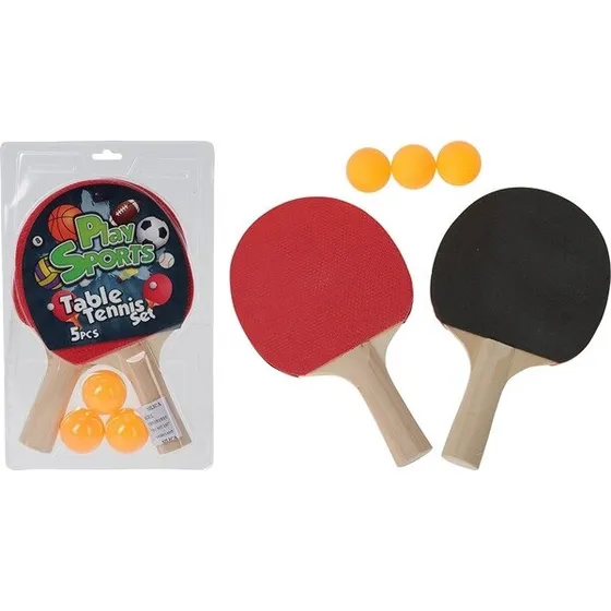 Bordtennissæt med 2 bat og 3 orange bolde