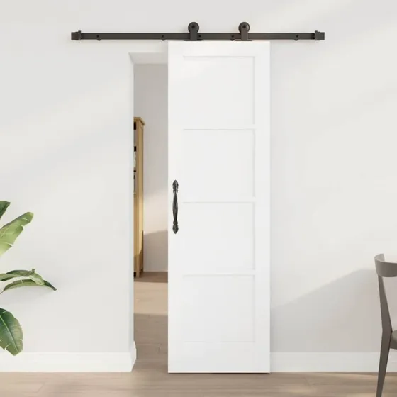vidaXL ORKDAL Skydedør Hvid 61 x 198,5 cm Fyrretræ