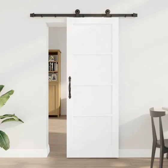 vidaXL ORKDAL Skydedør Hvid 73,5 x 198,5 cm Fyrretræ