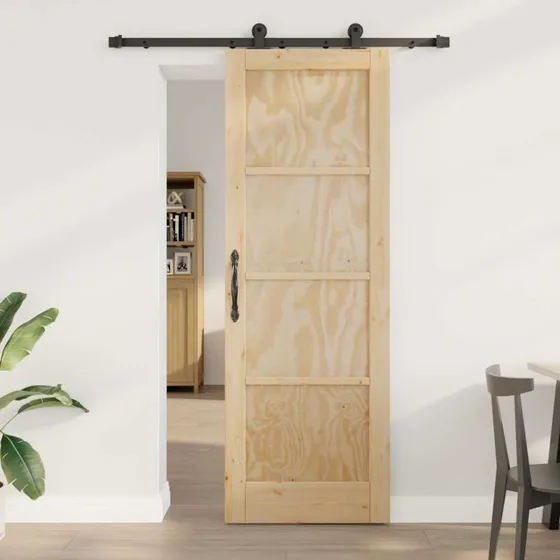vidaXL ORKDAL Skydedør Brun 73,5 x 211 cm Fyrretræ
