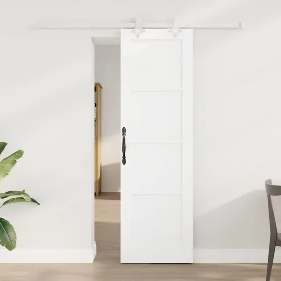 vidaXL Skydedør Hvid 61 x 198,5 cm Fyrretræ