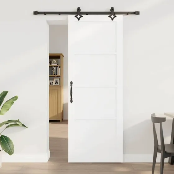 vidaXL ORKDAL Skydedør Hvid 78 x 211 cm Fyrretræ