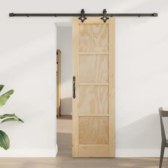 vidaXL Skydedør ORKDAL Brun 61 x 198,5 cm Fyrretræ